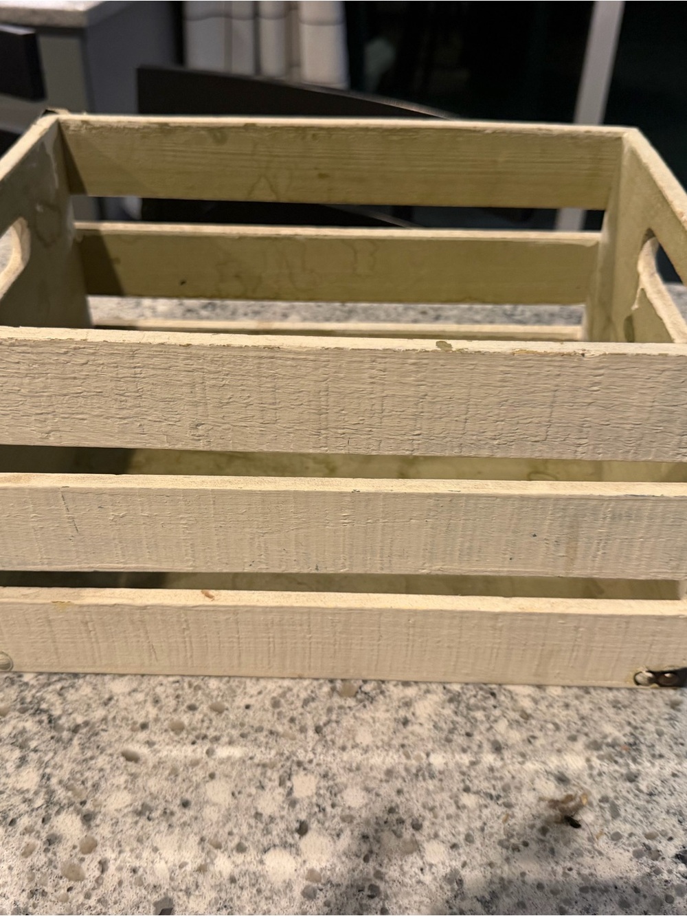 Unbranded Cream Wooden Slatted Storage Crate